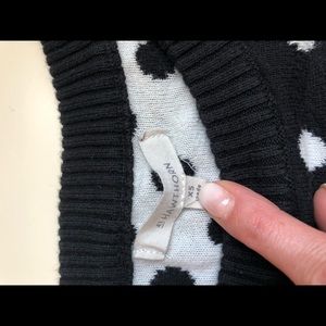 Black and white polka dotted sweater